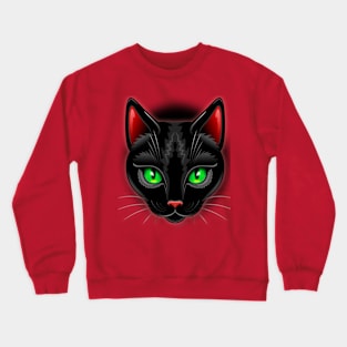 Black Cat Portrait Crewneck Sweatshirt